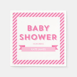 Rosa Streifen Moderne Babydusche Serviette