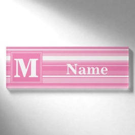 Rosa Streifen Namenschild