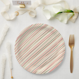 Rosa Streifen Pappteller