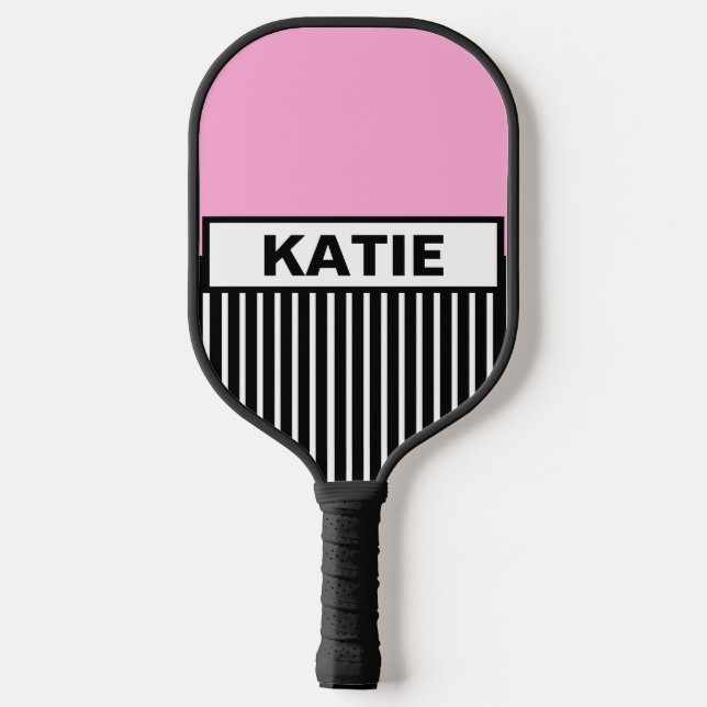 Rosa Streifen Pickleball Schläger (Rückseite)