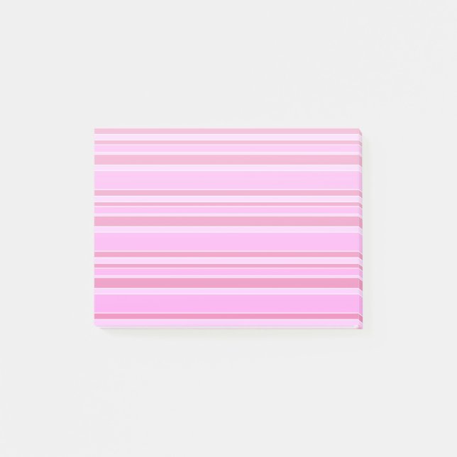 Rosa Streifen Post-it Klebezettel (Vorderseite)