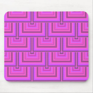 Rosa Streifen quadratisches Skelettmuster Mousepad
