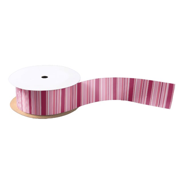Rosa Streifen Satinband (Spule)