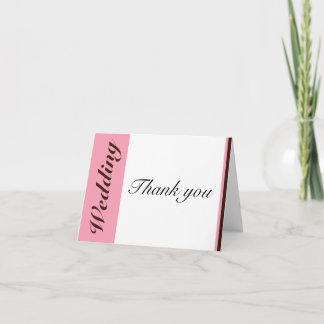 Rosa Streifen Schokolade Braun Hochzeit Danke Kart
