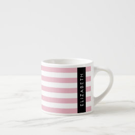 Rosa Streifen, Streifen, Linien, Ihr Name Espressotasse