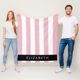 Rosa Streifen, Streifen, Linien, Ihr Name Fleecedecke