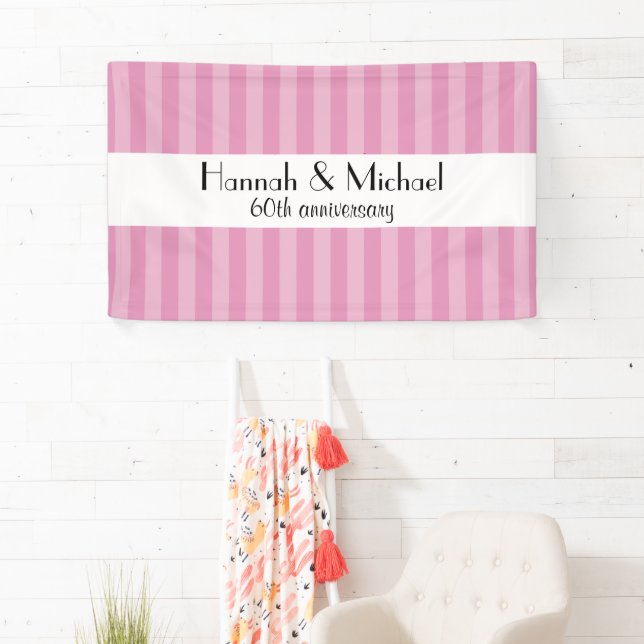 Rosa Streifen, Streifenmuster, Linien, Jubiläum Banner (Insitu)