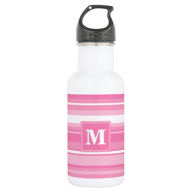 Rosa Streifen Trinkflasche (Vorderseite)