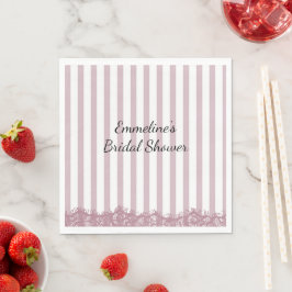 Rosa Streifen und Brautparty Serviette