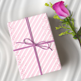 Rosa Streifen und Glitzer Elegante Geschenkpapier
