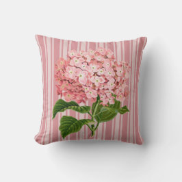 Rosa Streifen und Hortensie Kissen