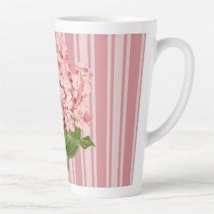Rosa Streifen und Hortensie Milchtasse