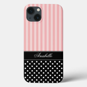 Rosa Streifen und Tupfen Case-Mate iPhone Hülle