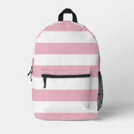 Rosa Streifen, weiße Streifen, gestreiftes Muster Bedruckter Rucksack
