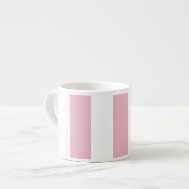 Rosa Streifen, weiße Streifen, gestreiftes Muster Espressotasse (Vorderseite Links)