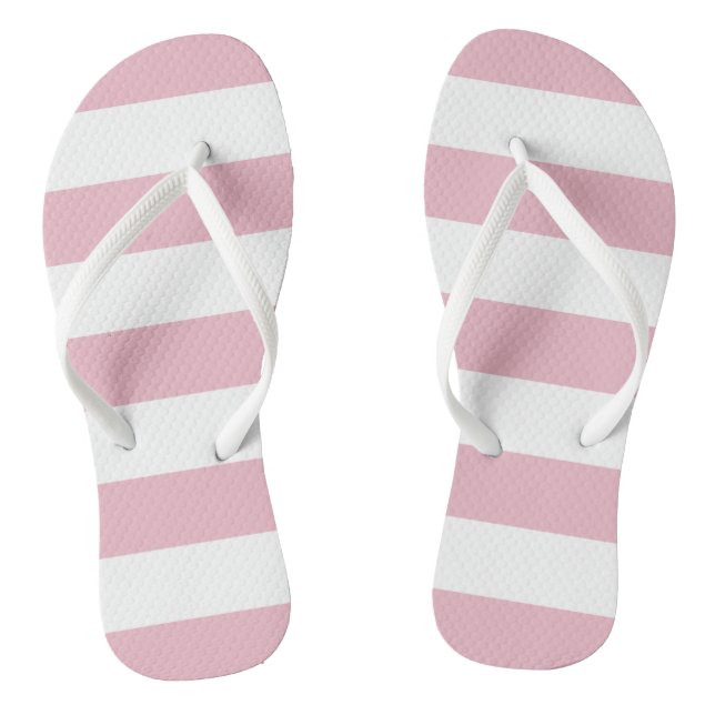Rosa Streifen, weiße Streifen, gestreiftes Muster Flip Flops (Fußbett)