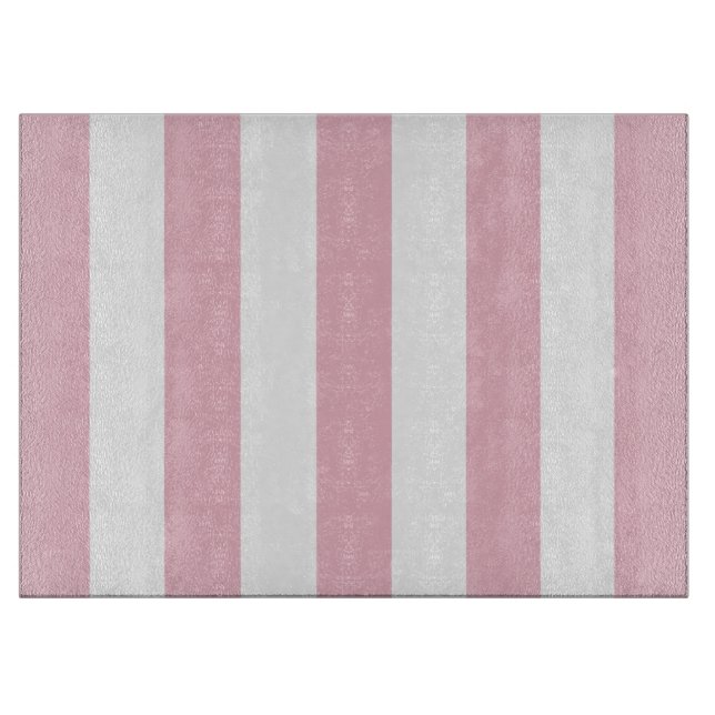 Rosa Streifen, weiße Streifen, gestreiftes Muster Schneidebrett (Vorderseite)