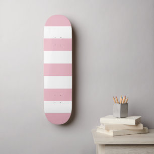 Rosa Streifen, weiße Streifen, gestreiftes Muster Skateboard