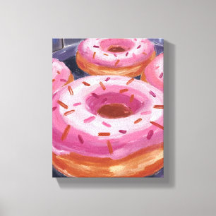 Rosa Streusel-Donuts Backen Gebäck Leinwanddruck
