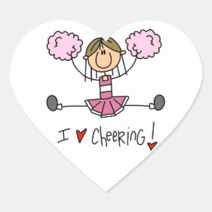 Rosa Strichmännchen-Cheerleader-T - Shirts und Herz-Aufkleber