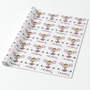 Rosa Strichmännchen-Cheerleader-Verpackungs-Papie Geschenkpapier
