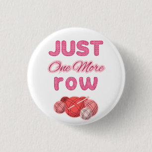 Rosa Strickmuster 'Nur noch eine Reihe' Button