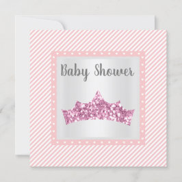 Rosa Strip Princess Babydusche Einladung