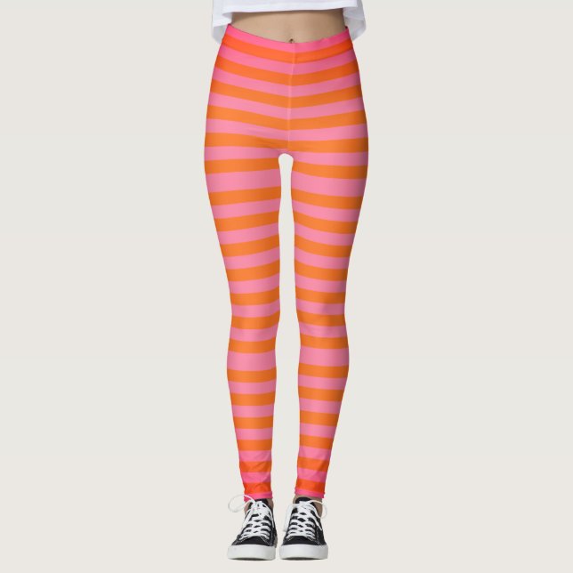 Rosa Stripes Leggings (Vorderseite)