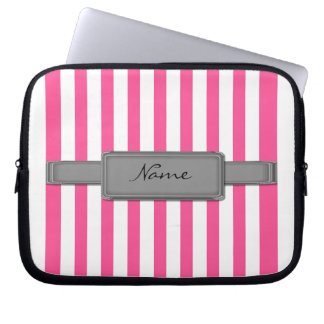Rosa stripes Neopren-Laptop-Hülse Laptopschutzhülle