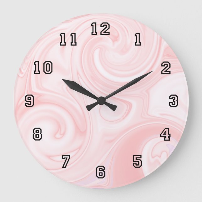 Rosa Strudel-Wanduhr Große Wanduhr (Vorderseite)