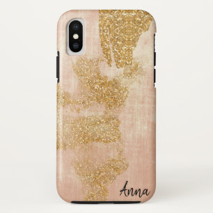 *~* rosa strukturierter GoldGlitzer beunruhigtes Case-Mate iPhone Hülle