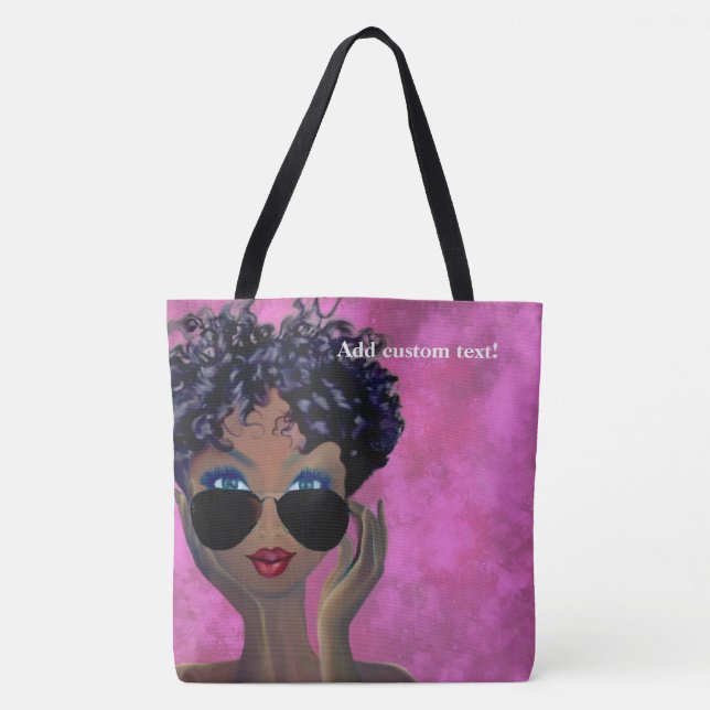 Rosa Studentinnenverbindung-schwarze Kunst Tasche (Vorderseite)