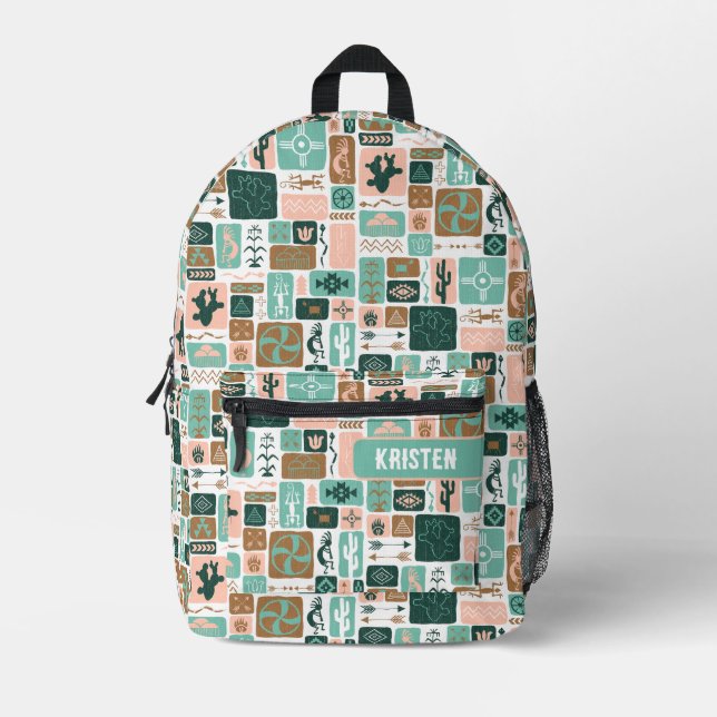 Rosa Südwesten Bedruckter Rucksack (Vorderseite)