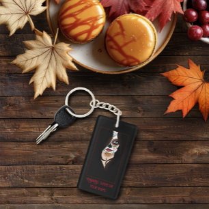 Rosa Sugar Skull Portrait Business Schlüsselanhänger