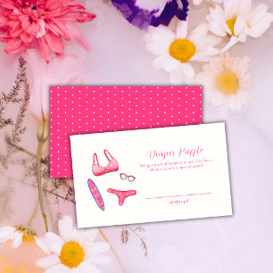 Rosa Surfbikini-Strandwindel-Raffle Baby Shower Begleitkarte