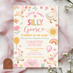 Rosa süße alberne Gans Baby Shower Einladung
