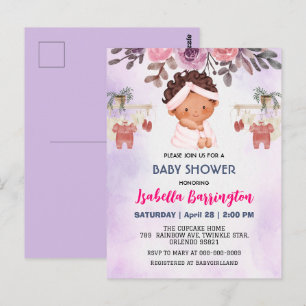 Rosa süße Baby Mädchen Rosen Blumen Kinder Baby-Pa Postkarte