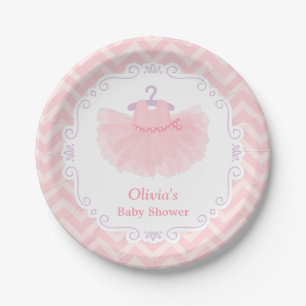 Rosa süße Ballerina-Tutu-Baby-Mädchen-Partybedarf Pappteller