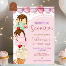 Rosa süße Eiscreme Hier ist der Scoop Mädchen Gebu