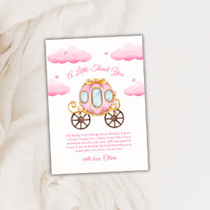 Rosa süße Feenprinzessin Karosse Babyparty Dankeskarte