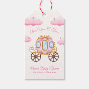 Rosa süße Feenprinzessin Kutsche Baby Shower Geschenkanhänger
