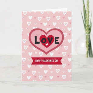 Rosa süße Grafik Valentinstag Karte