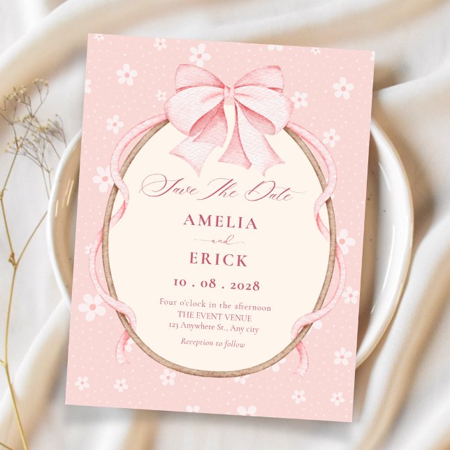 Rosa süße Hochzeit Save The Date (Von Creator hochgeladen)