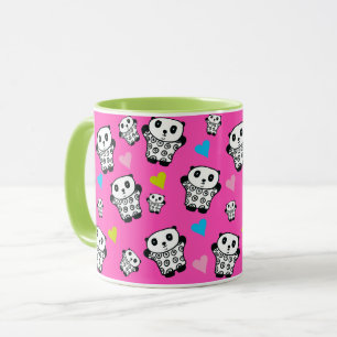 Rosa süße kawaii Panda Bär Liebesherzen Tasse