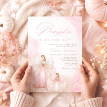 Rosa süße kleine Kürbis Herbst Mädchen Baby Shower
