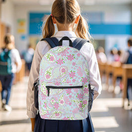Rosa süße Paisley-Blau-Muster Chic Bedruckter Rucksack