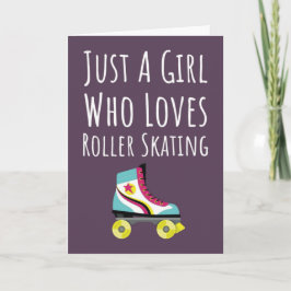 Rosa süße Rollschuhkarten für Baby Mädchen Kinder Karte