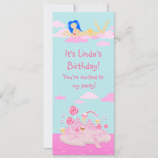 Rosa Süßigkeiten zum Geburtstag Einladung