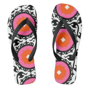 Rosa Suzani Muster Flip Flops