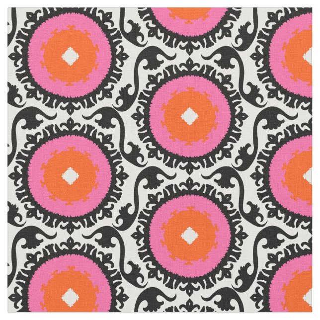 Rosa Suzani Muster Stoff (Nahaufnahme)